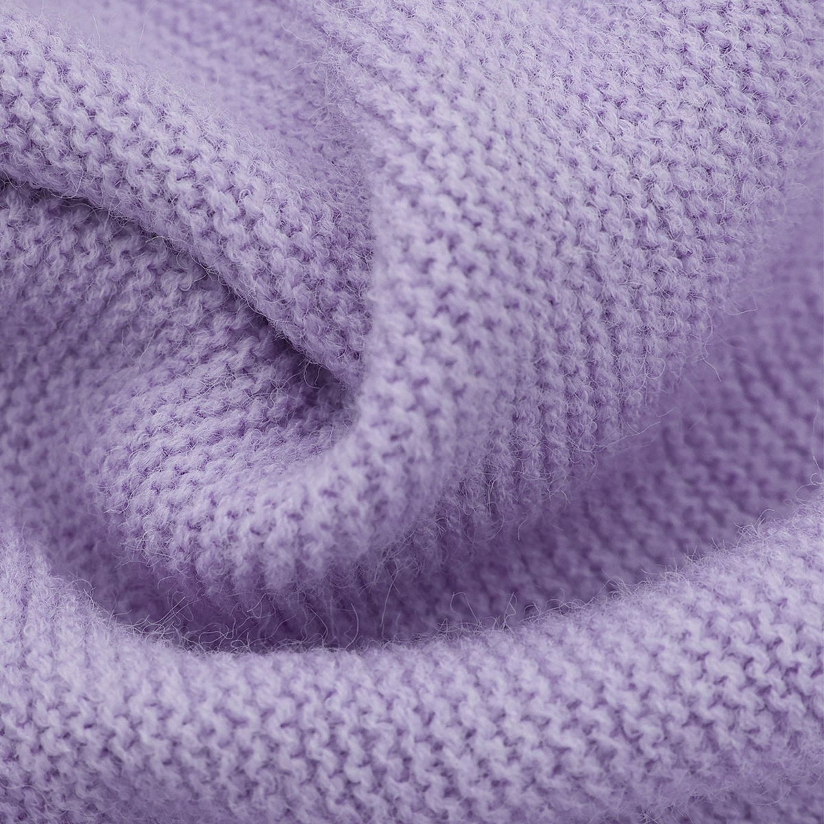Close-up of the lavender cotton knit texture