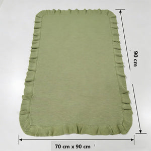 Ruffle blanket size diagram, 70 x 90 cm