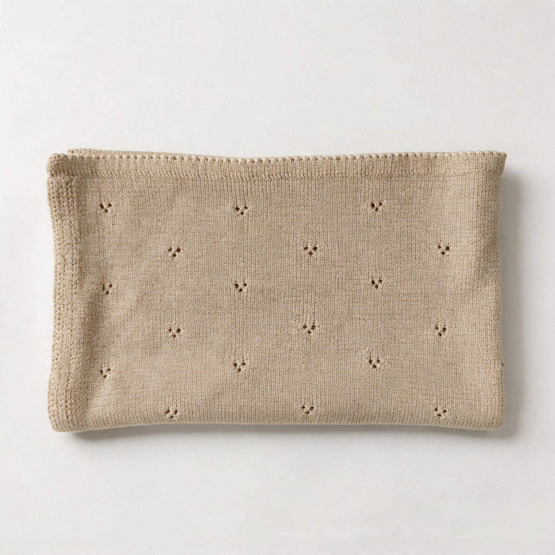 Apricot knit baby blanket, plain color option