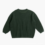 Army Green chunky knit kids sweater, plain