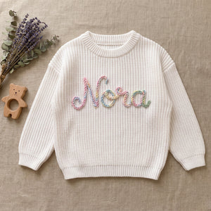 Personalized Children's Sweater – flat lay