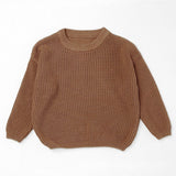 Camel chunky knit kids sweater, plain