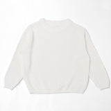 White chunky knit kids sweater, plain