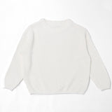 White chunky knit kids sweater, plain