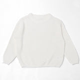 White chunky knit kids sweater, plain color option