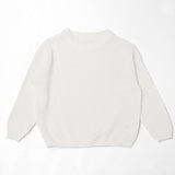 White chunky knit kids sweater, plain color option
