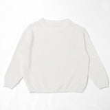 White chunky knit kids sweater, plain color option